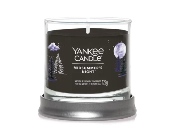 Yankee Candle Midsummer's Night Candela Profumata Tumbler Piccola 122 g - Fragranza Maschile con Note di Muschio e Patchouli