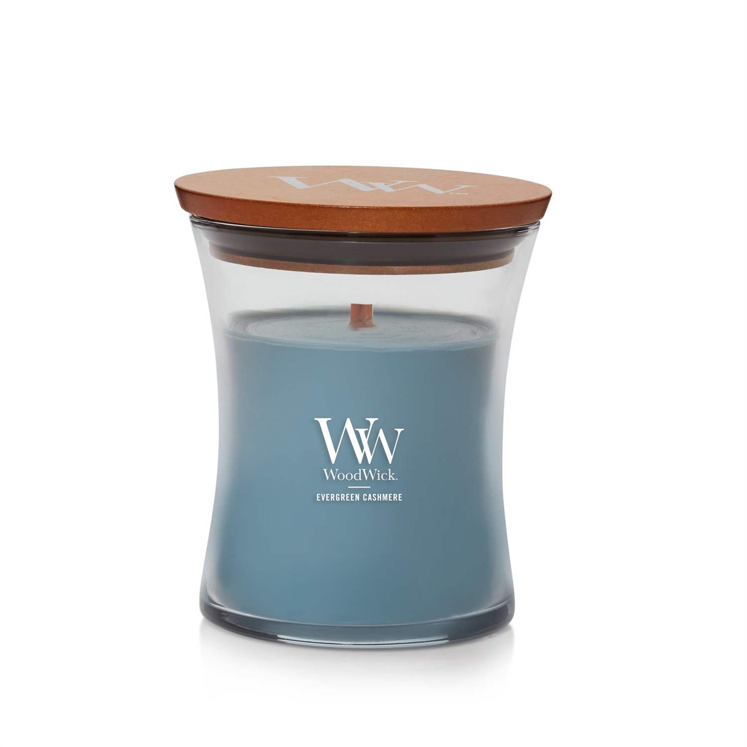WoodWick Evergreen Cashmere Candela Profumata Media 275 g - Fragranza Fresca e Legnosa