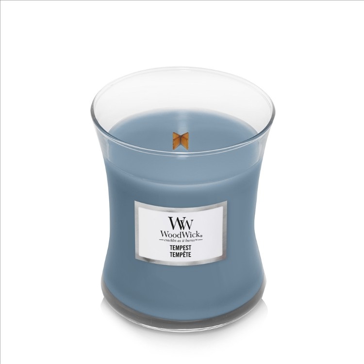 WoodWick Tempest Candela Profumata Media 275 g - Fragranza di Legno Minerale e Giglio in Contenitore di Vetro