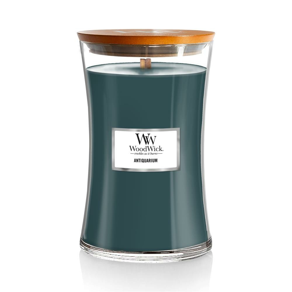 WoodWick Antiquarium Candela Profumata Cilindro 609 g - Note di Cardamomo Bianco, Tabacco e Legno