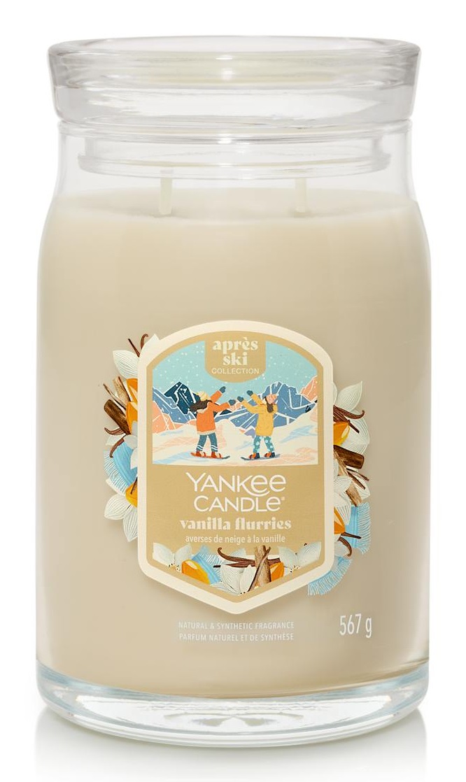 Yankee Candle Vanilla Flurries - Candela profumata 567 g con fragranza dolce e speziata, durata fino a 90 ore