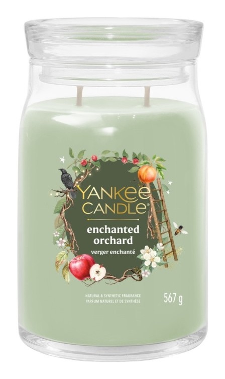 Yankee Candle Enchanted Orchard - Candela Profumata in Vetro 567 g, Durata Fino a 90 Ore, Fragranze di Mele Caramellate e Albicocche