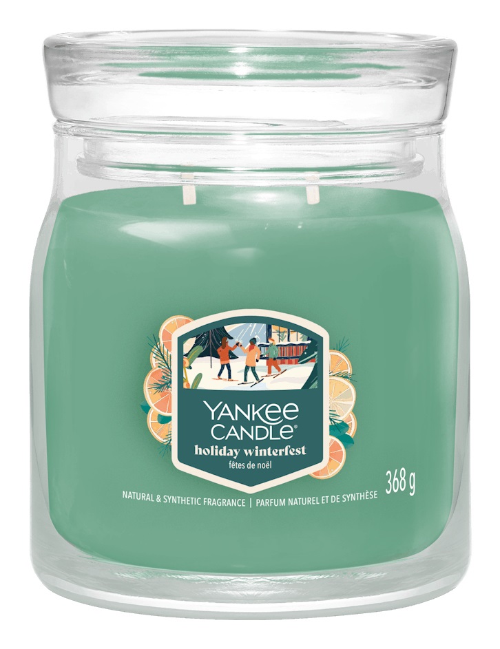 Yankee Candle Holiday Winterfest - Candela Profumata in Giara Media da 368 g con Fragranza di Agrumi, Erbe Fresche e Pino