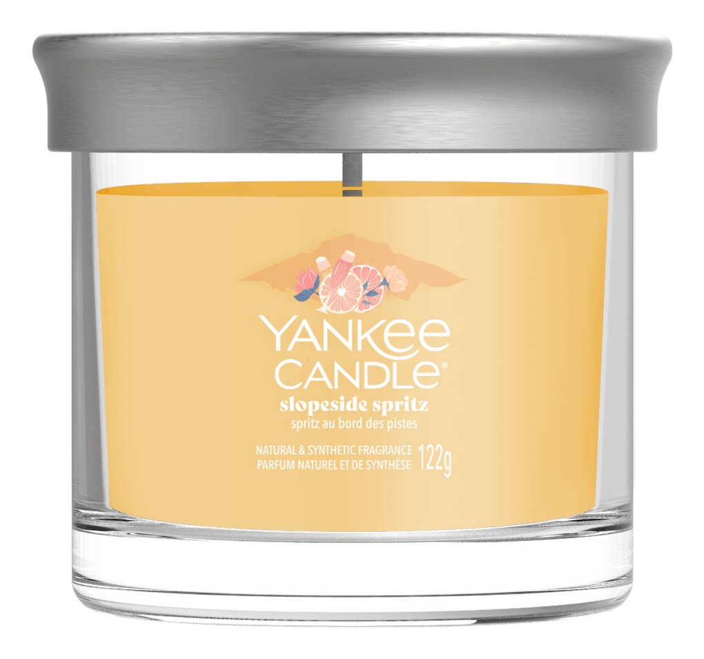 Yankee Candle Slopeside Spritz - Candela Profumata Tumbler Piccolo 122 g con Note di Rosa, Pompelmo e Prosecco