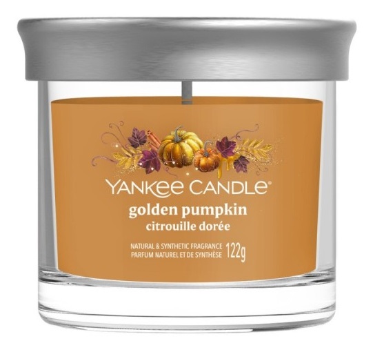 Yankee Candle Golden Pumpkin Candela Profumata Tumbler Piccolo 122g - Fragranza Dolce e Speziata con Note di Zenzero e Cannella