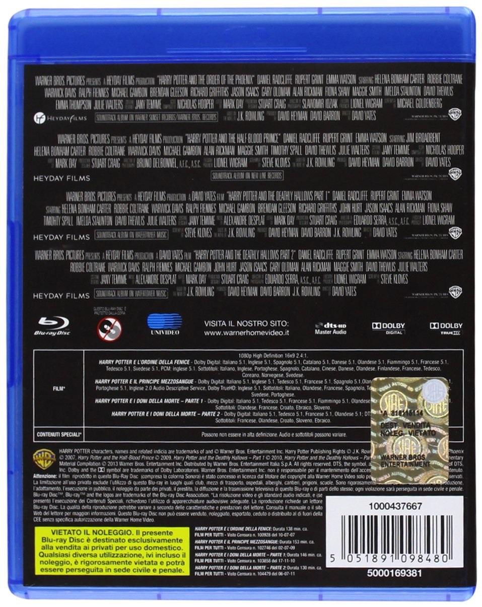 Warner Home Video - Harry Potter: 4 Grandi Film - Anni 5-7 Parte 2 (4 Blu-Ray)