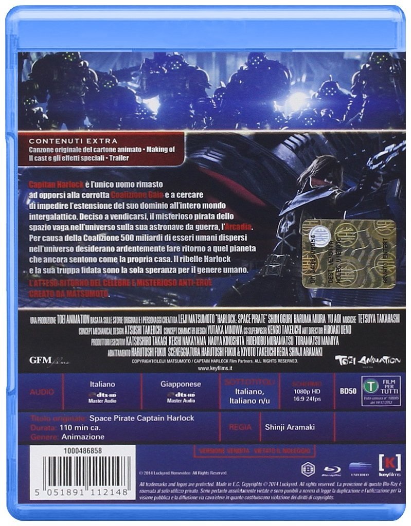 Koch Media Capitan Harlock - Blu-Ray Animazione Digitale di Shinji Aramaki (2013) - NR