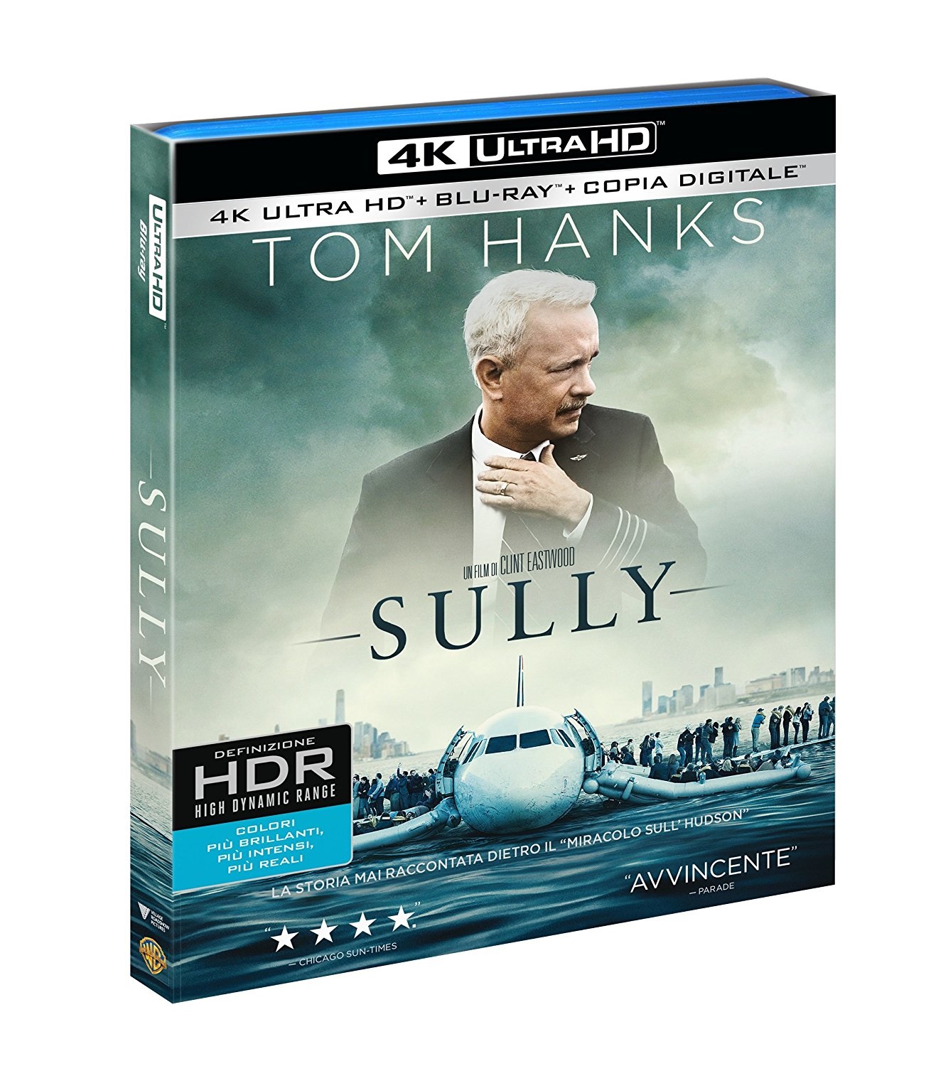 Warner Bros Sully (4K Ultra HD Blu-Ray Digital Copy) - Film Biografico di Clint Eastwood con Tom Hanks
