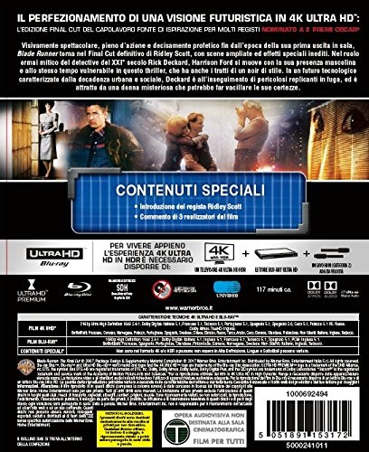 Warner Bros. Blade Runner - The Final Cut (4K Ultra HD Blu-Ray) - Fantascienza, 1982, Valutazione: G