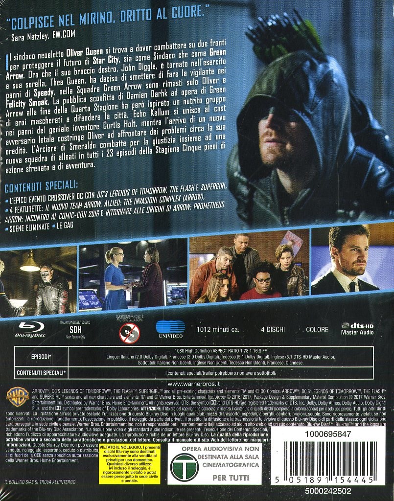 Warner Home Video Arrow - Stagione 5 - Cofanetto con 4 Blu-Ray - Nuovo Sigillato