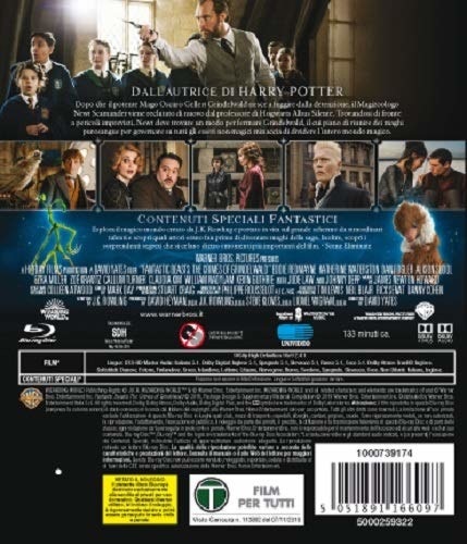 Warner Bros Animali Fantastici: I Crimini di Grindelwald - Blu-ray Avventura Full HD, Lingue: Ceco, Inglese, Spagnolo, Italiano, Russo, Slovacco
