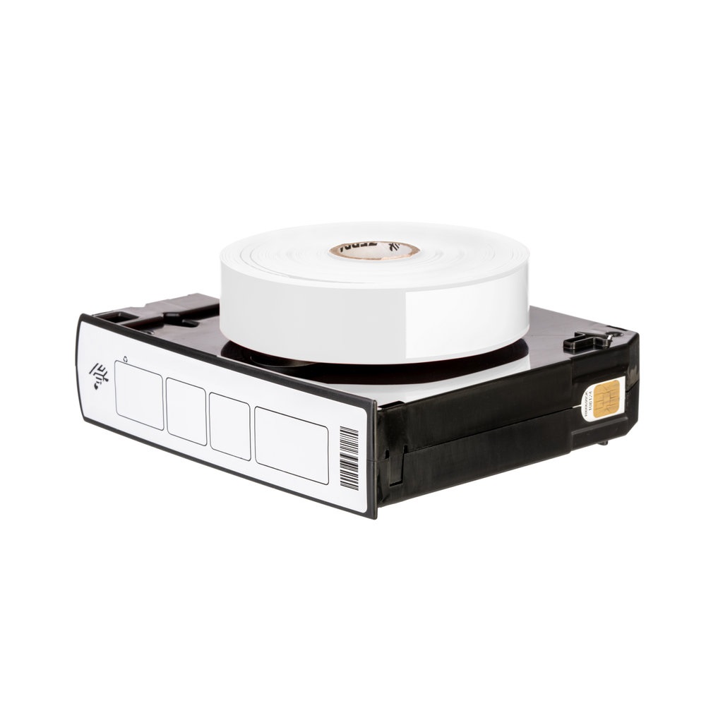 Zebra Z-Band Direct - Etichette Nero e Bianco in Polipropilene, Trasferimento Termico, 350 pz, Dimensioni 25,4 x 178 mm