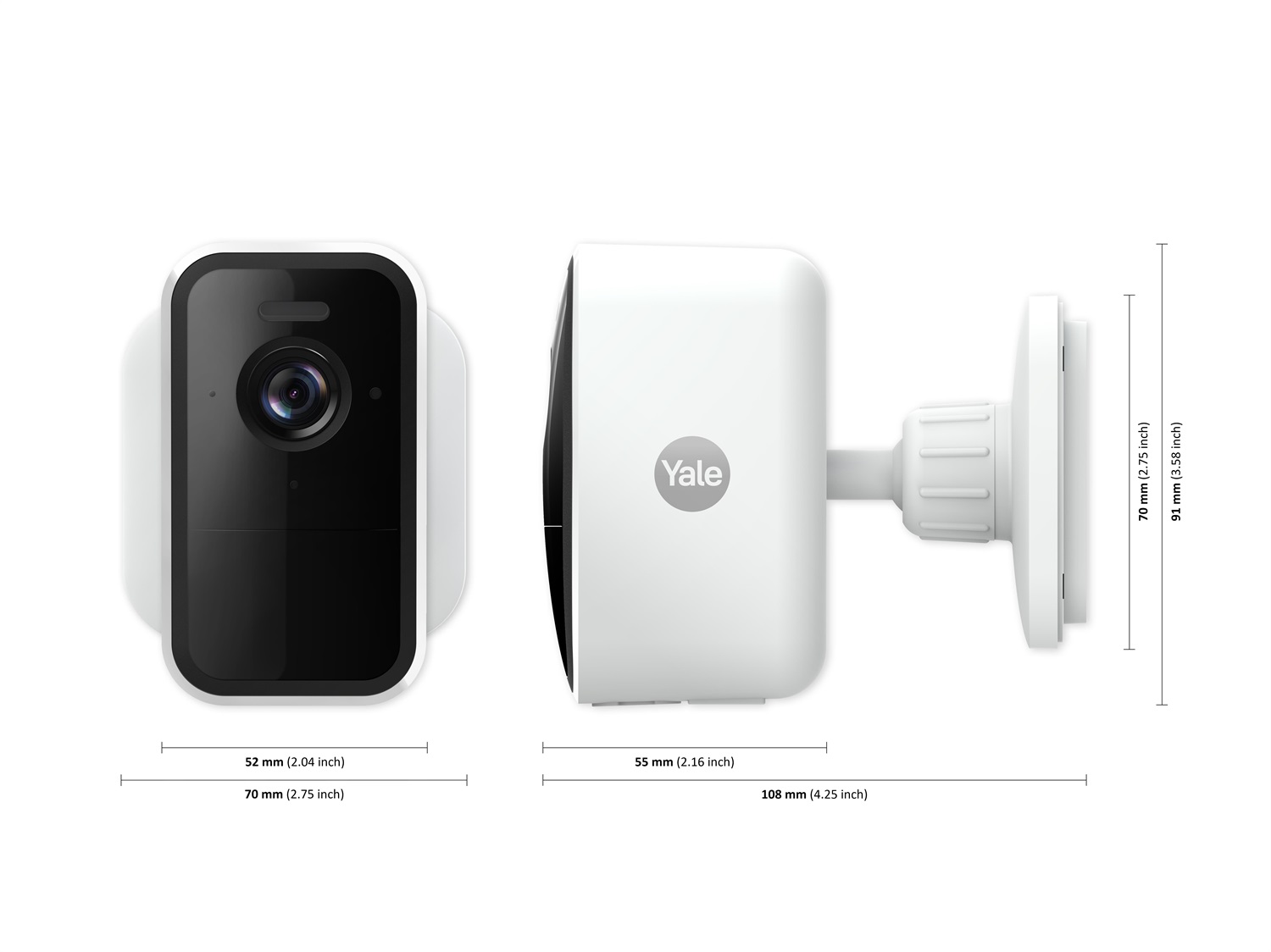 Yale SV-OC-1A-W Telecamera Smart da Esterni Wireless Full HD 1080p con Audio Bidirezionale, Visione Notturna e Controllo tramite App