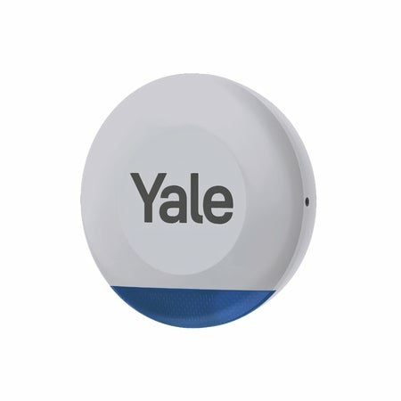 Yale Sirena Wireless da Esterno AL-ESG-1A-G, Grigia e Blu, Fino a 100 dB, Luci LED Lampeggianti, Resistente agli Agenti Atmosferici, Compatibile con Allarme Smart