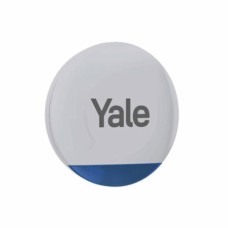 Yale Sirena Wireless da Esterno AL-ESG-1A-G, Grigia e Blu, Fino a 100 dB, Luci LED Lampeggianti, Resistente agli Agenti Atmosferici, Compatibile con Allarme Smart