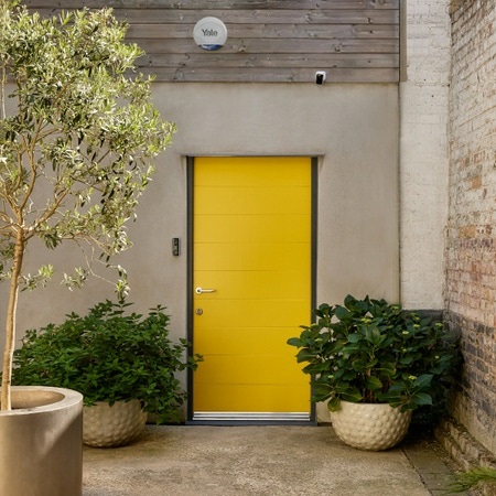 Yale Sirena Wireless da Esterno AL-ESG-1A-G, Grigia e Blu, Fino a 100 dB, Luci LED Lampeggianti, Resistente agli Agenti Atmosferici, Compatibile con Allarme Smart