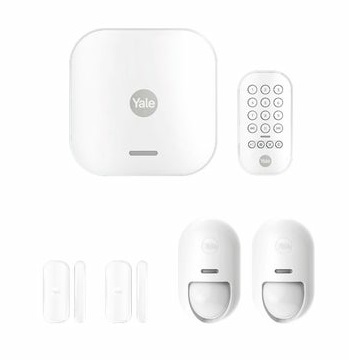 Yale Starter Kit Allarme Smart AL-SK1-1A-EU Bianco - Kit da 5 pezzi, Controllo via App, Armi/Disarmi, Copertura 1 km