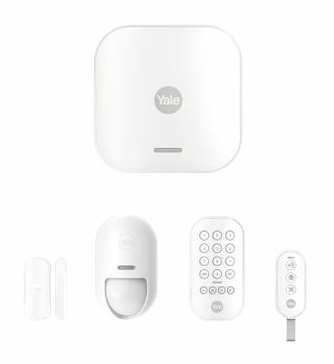 Yale Starter Kit Allarme Smart AL-SK1-1A-EU Bianco - Kit da 5 pezzi, Controllo via App, Armi/Disarmi, Copertura 1 km