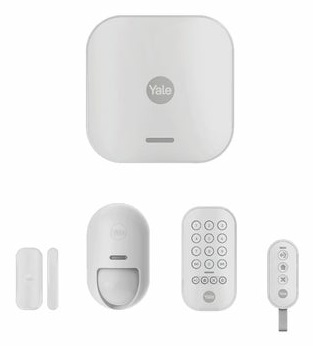 Yale Starter Kit Allarme Smart AL-SK1-1A-EU Bianco - Kit da 5 pezzi, Controllo via App, Armi/Disarmi, Copertura 1 km