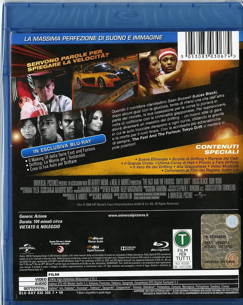 Universal The Fast And The Furious - Tokyo Drift (Blu-Ray) - Azione, Edizione 2006, Valutazione G