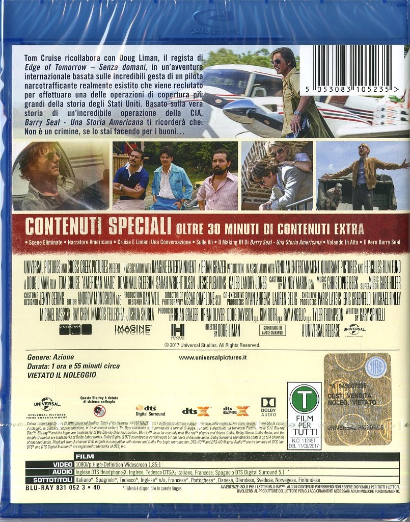 Universal Pictures Barry Seal - Una Storia Americana (Blu-Ray) - Azione, con Tom Cruise e Sarah Wright Olsen