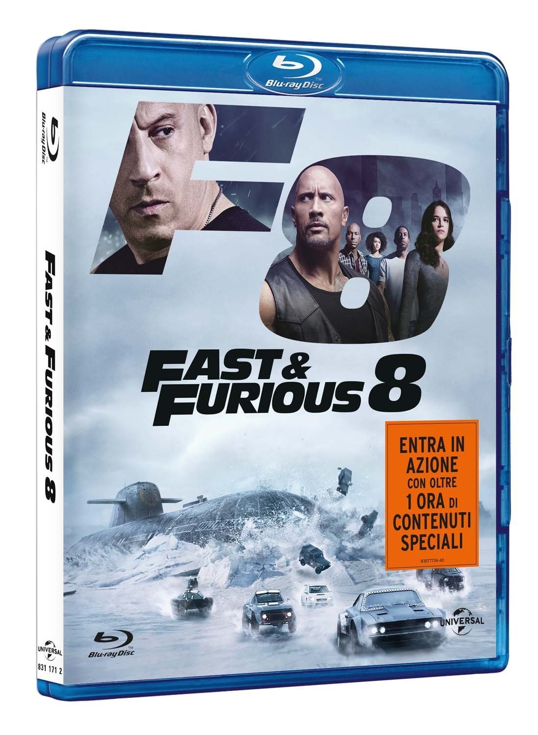 Universal Fast & Furious 8 - Blu-Ray Azione, Dwayne Johnson, Vin Diesel, Charlize Theron, Regia di F. Gary Gray, Nuovo e Sigillato