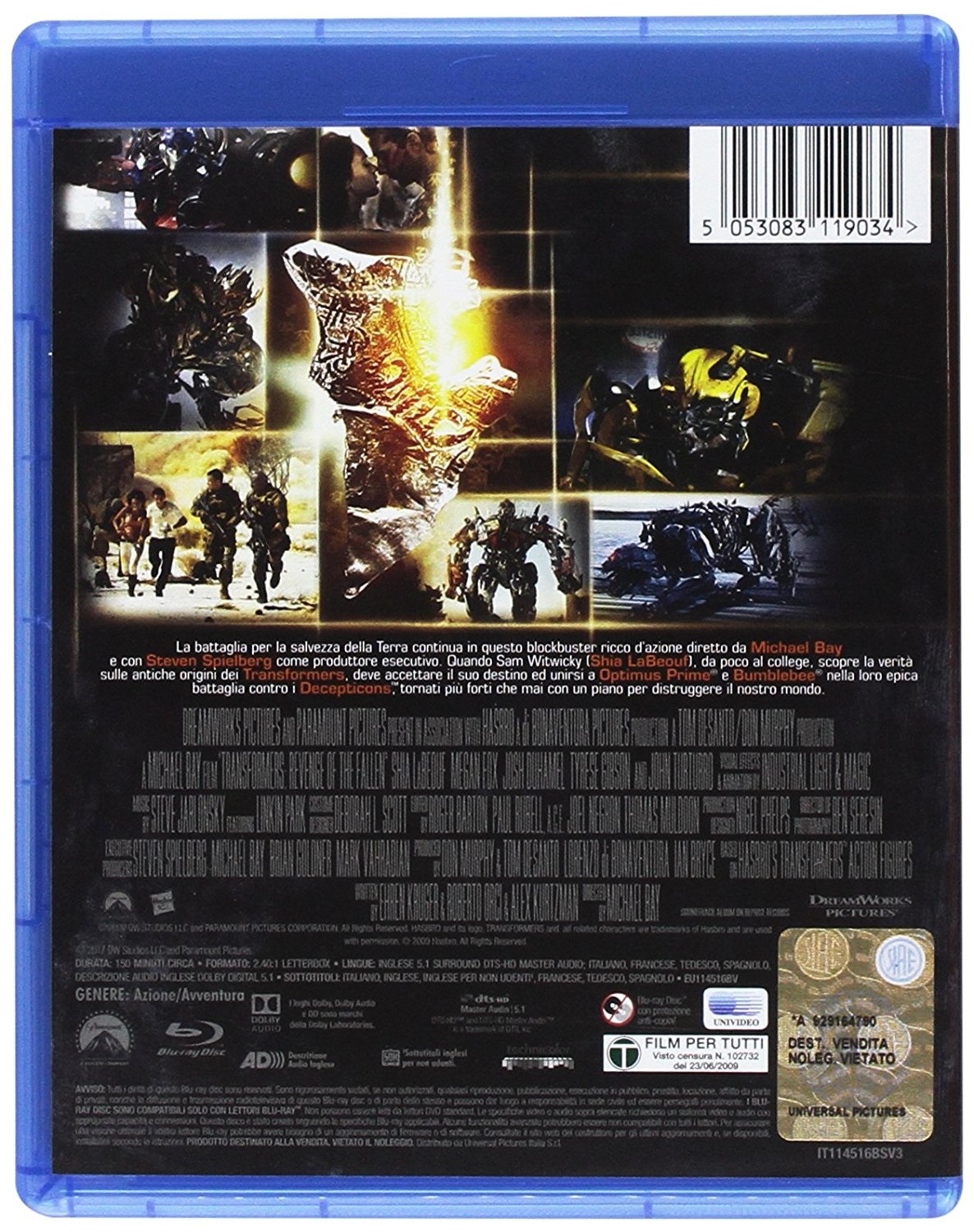 Universal Pictures Transformers 2: La Vendetta del Caduto - Blu-Ray, Film di Michael Bay con Shia LaBeouf e Megan Fox
