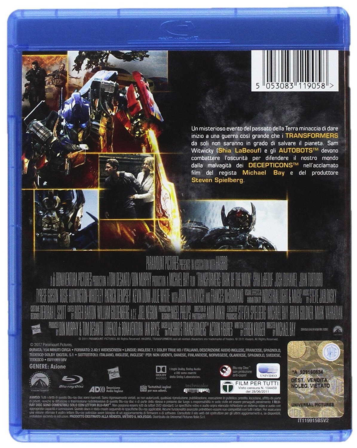 Universal Pictures Transformers 3 Blu-ray - Film di Michael Bay, Azione, con Shia LaBeouf, John Turturro e Josh Duhamel