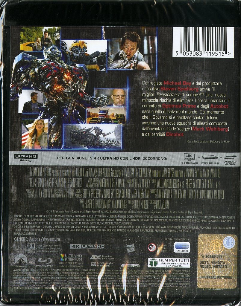 Universal Transformers 4 - L’era dell’estinzione (4K Ultra-HD Blu-Ray) - PG-13