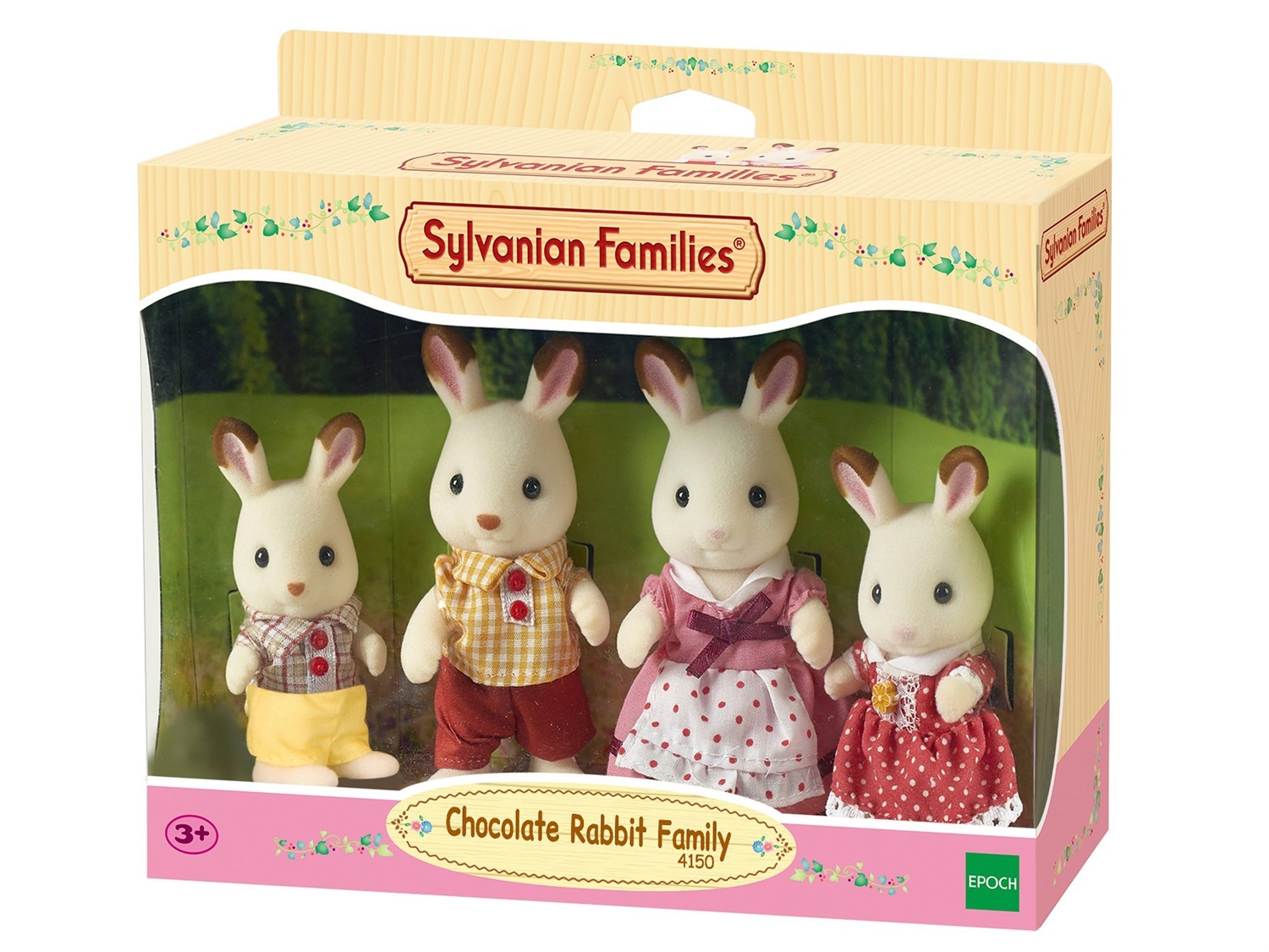 Sylvanian Families 4150 - Famiglia Coniglio Cioccolato - Set di 4 personaggi (padre, madre, fratello e sorella) - Dimensioni figurine: 6-8 cm