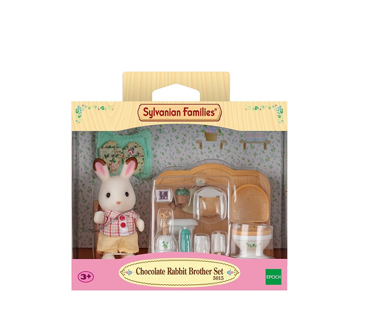 Sylvanian Families Fratello Coniglio Cioccolato con Bagno - Gioco di Ruolo Immaginativo, Bambola Vellutata, Ideale dai 4 Anni