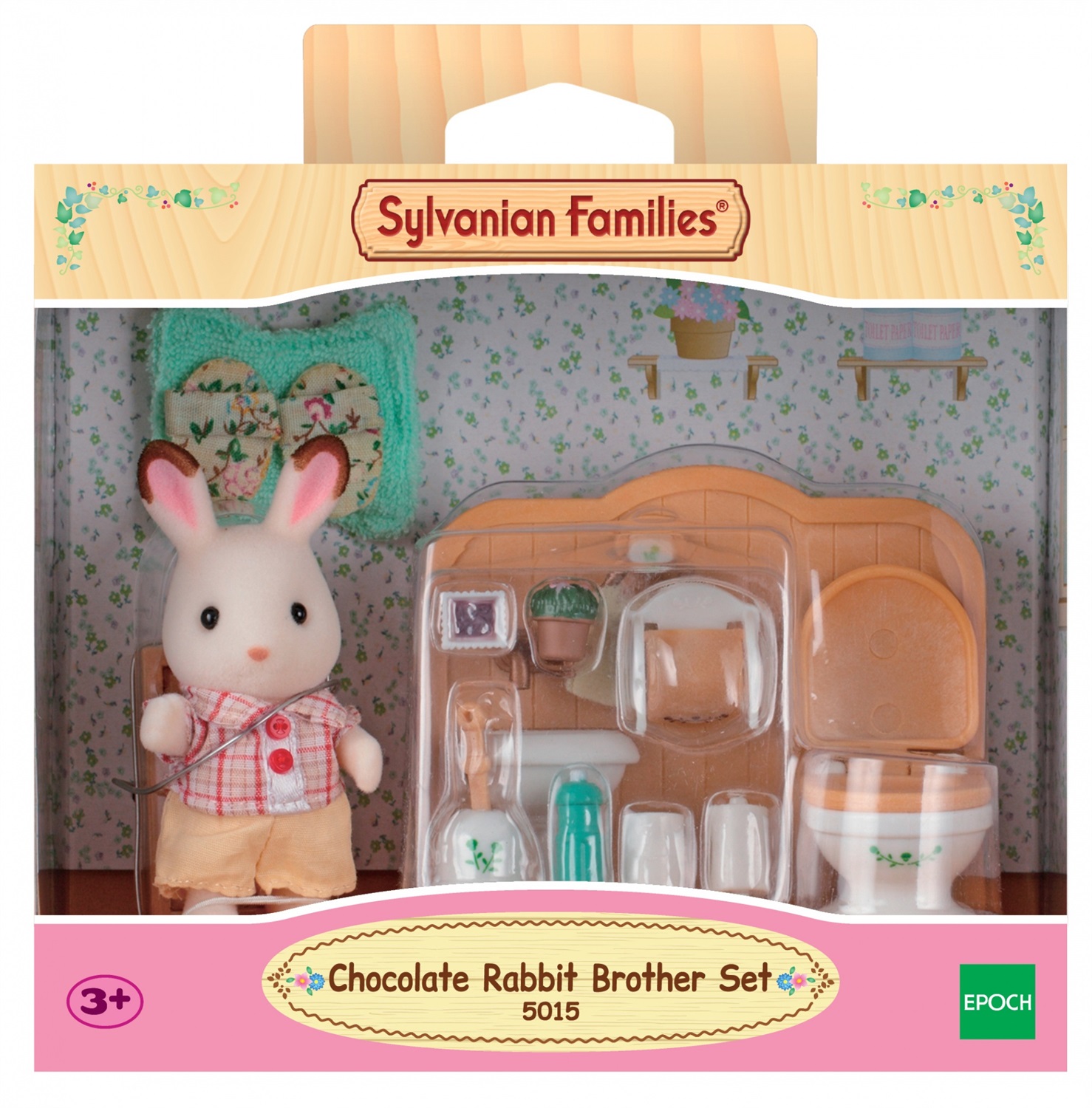 Sylvanian Families Fratello Coniglio Cioccolato con Bagno - Gioco di Ruolo Immaginativo, Bambola Vellutata, Ideale dai 4 Anni