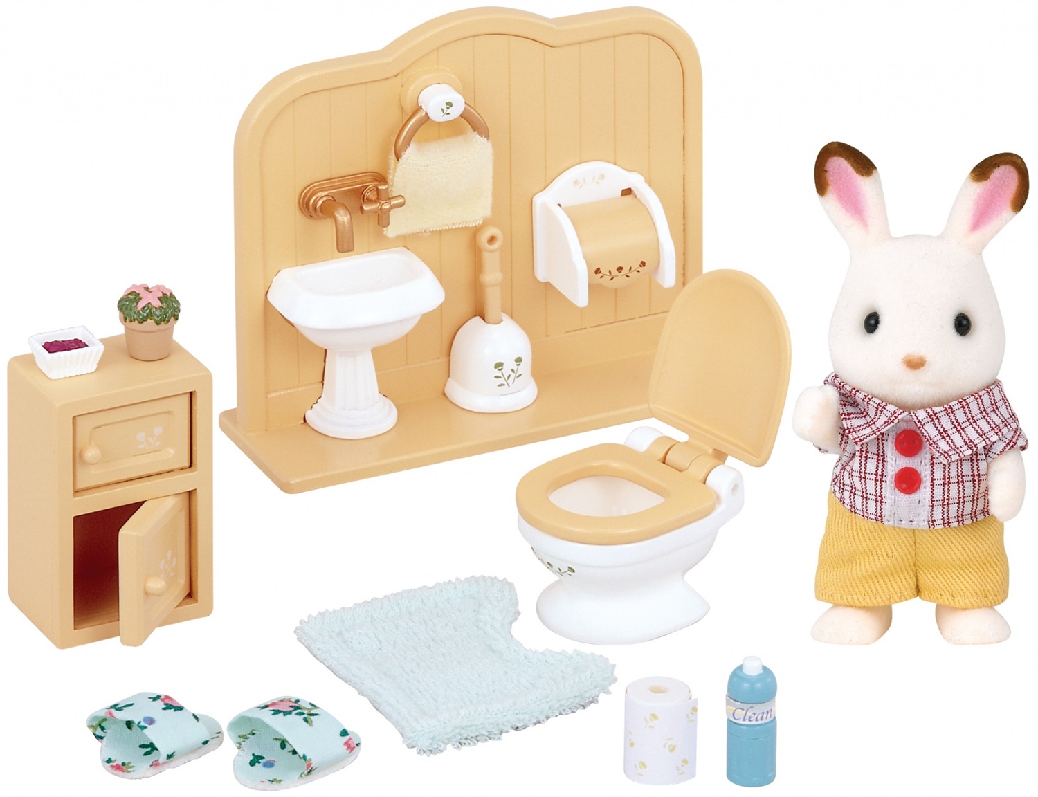 Sylvanian Families Fratello Coniglio Cioccolato con Bagno - Gioco di Ruolo Immaginativo, Bambola Vellutata, Ideale dai 4 Anni