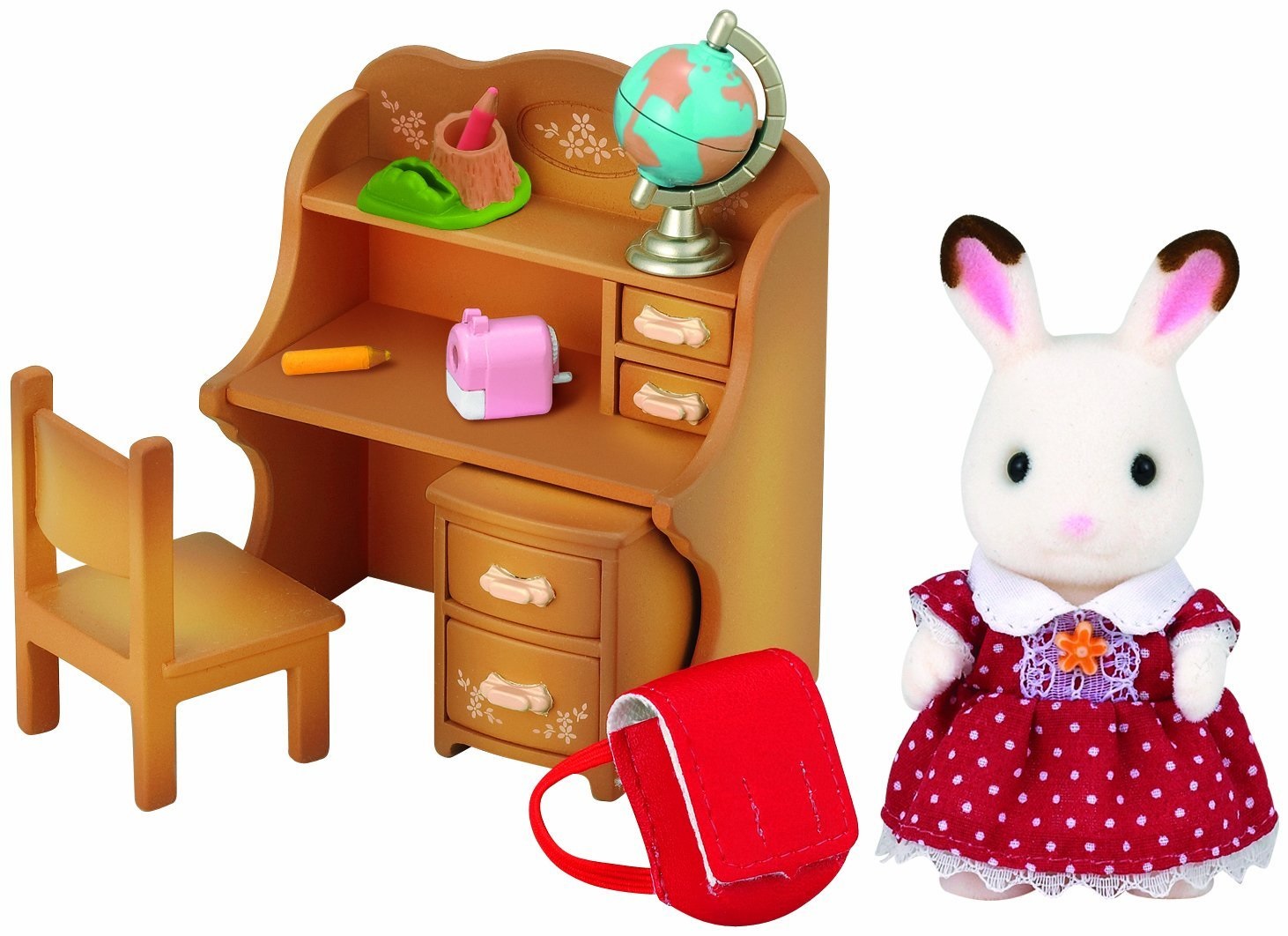 Sylvanian Families Sorella Coniglio Cioccolato con Scrivania e Accessori