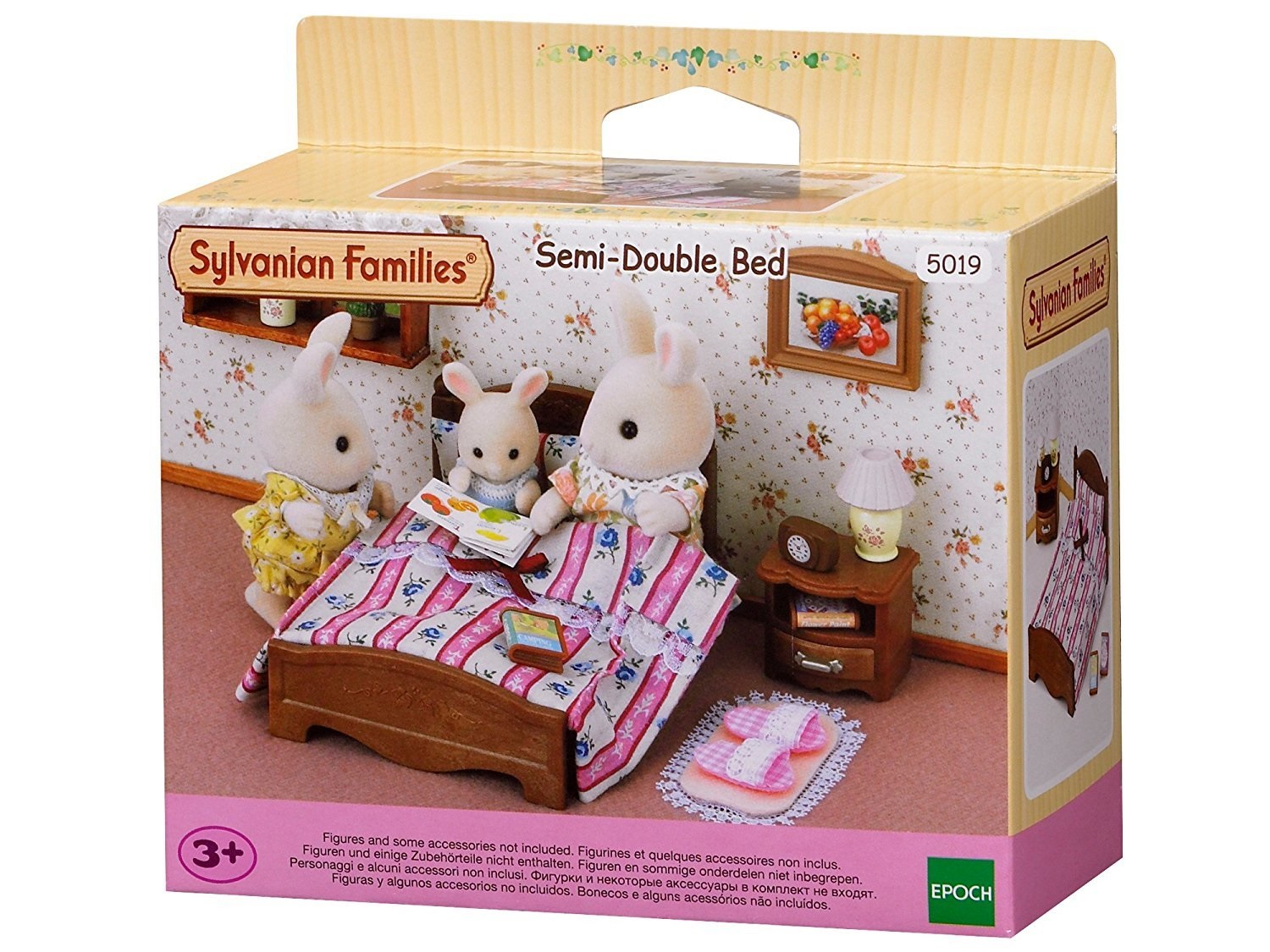 Sylvanian Families 5019 - Letto Matrimoniale e Comodino con Accessori Inclusi