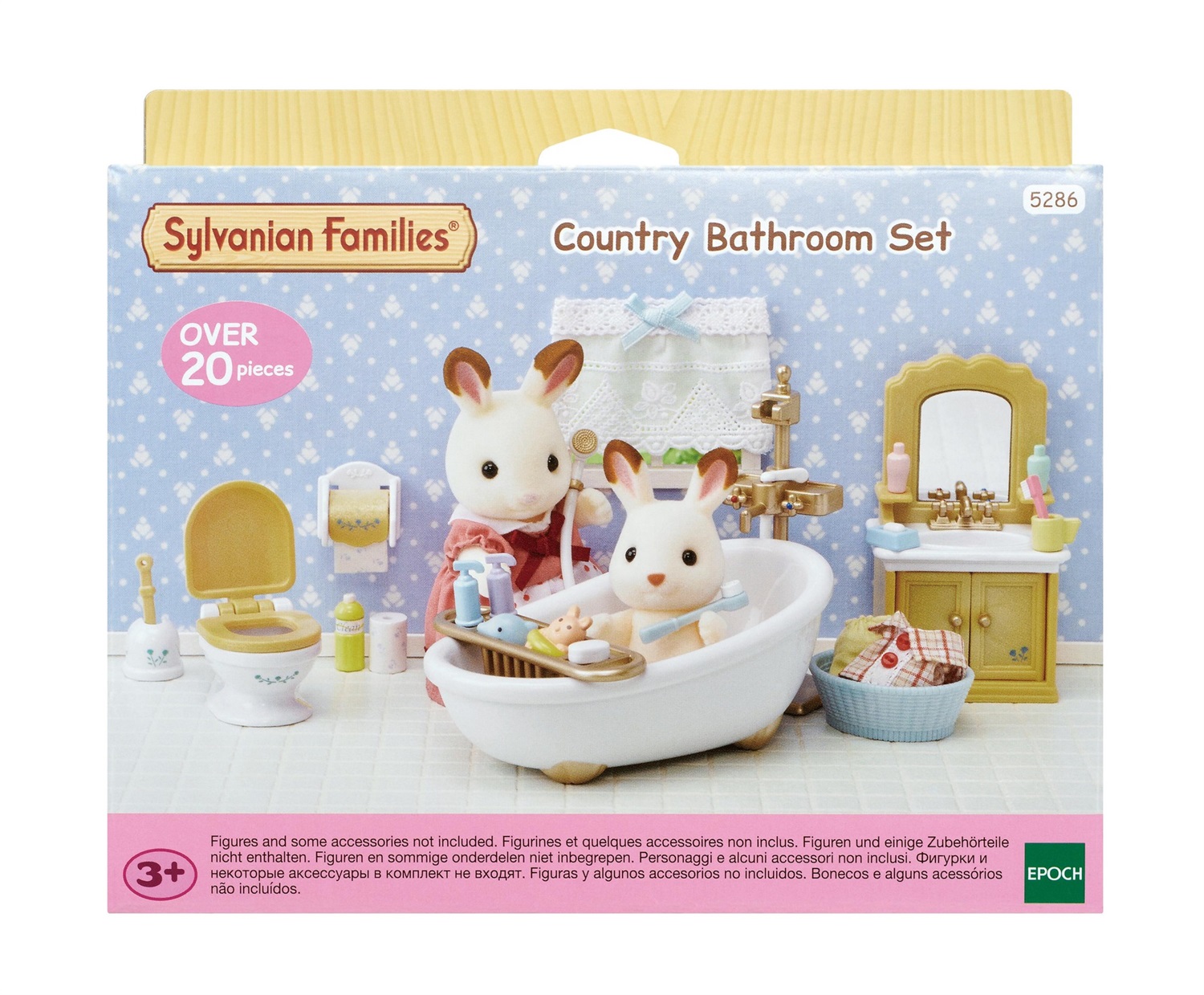 Sylvanian Families 5286 Bagno Country con 20 Accessori - Set Arredo Bagno per Bambini dai 3 Anni
