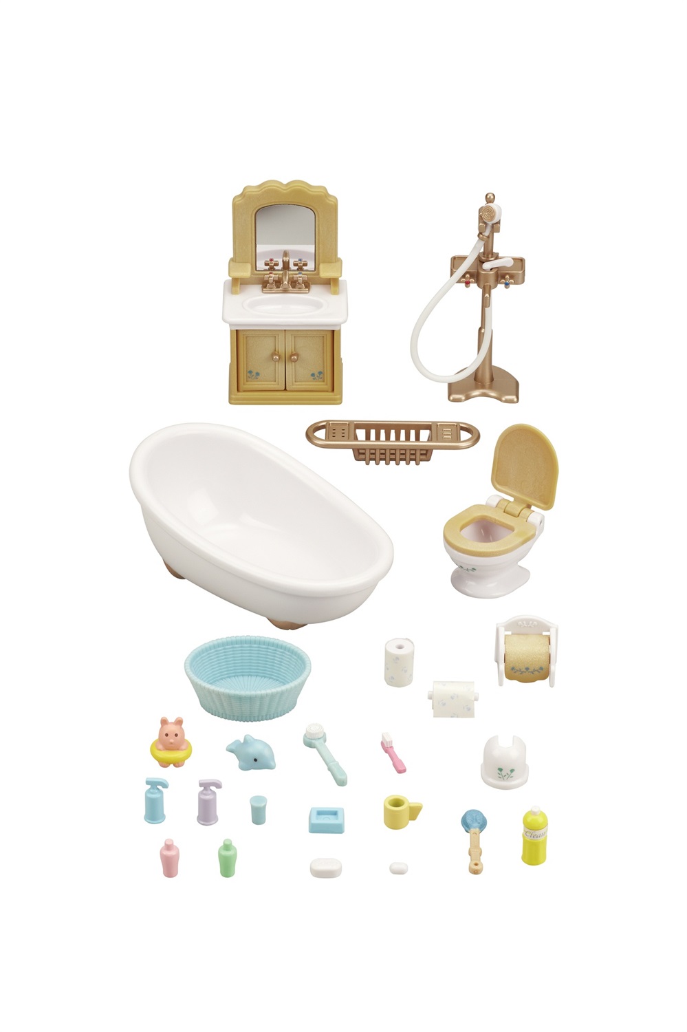 Sylvanian Families 5286 Bagno Country con 20 Accessori - Set Arredo Bagno per Bambini dai 3 Anni