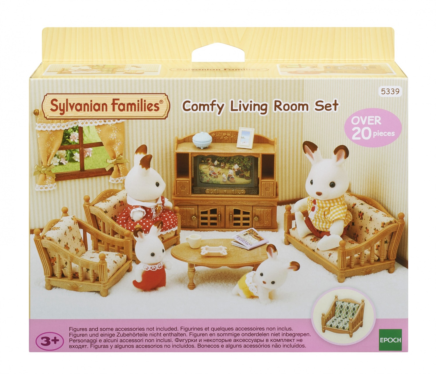Sylvanian Families 5339 Set Soggiorno - Oltre 40 pezzi di mobili e accessori, Età 3