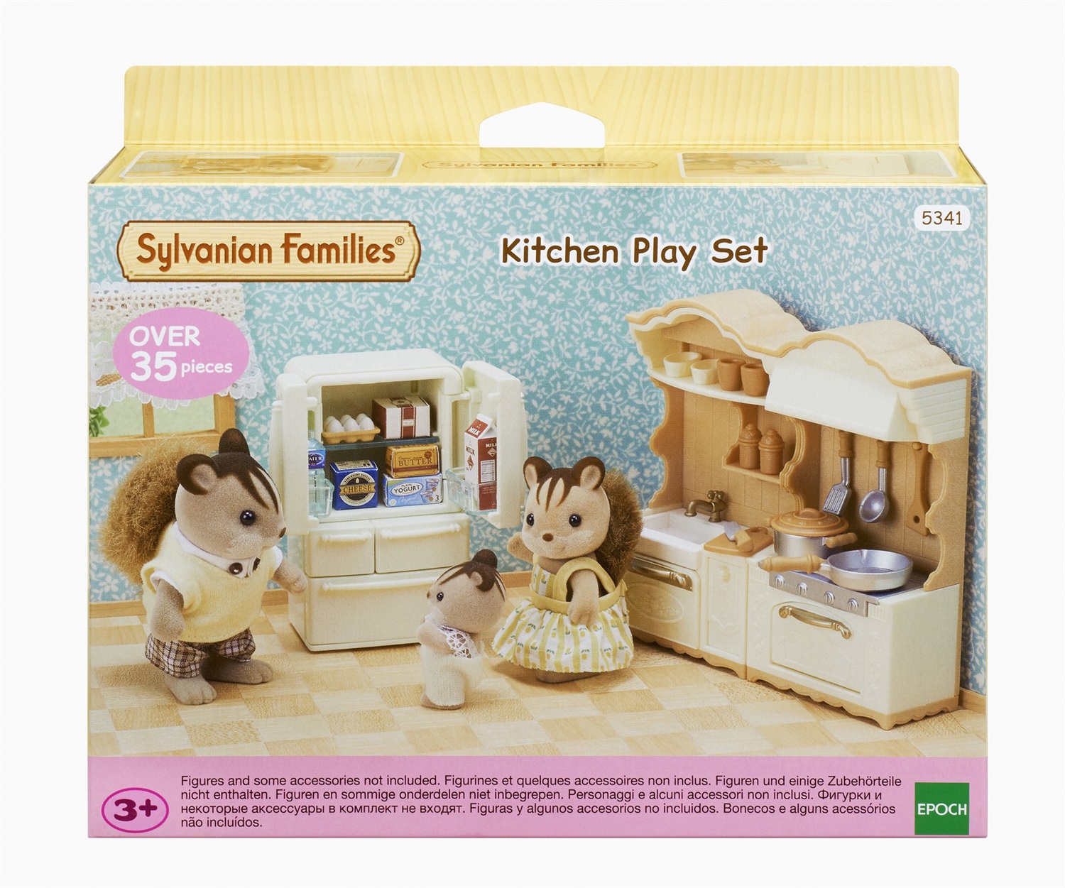 SYLVANIAN FAMILIES 5341 Set Cucina Completo con Oltre 36 Accessori e Mobili per Casa delle Bambole