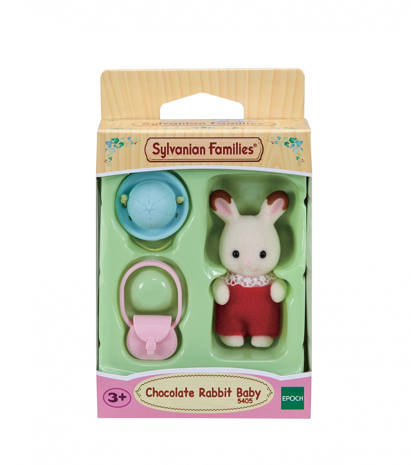 Sylvanian Families Bebè Coniglio Cioccolato 5405 con cappellino e tracolla