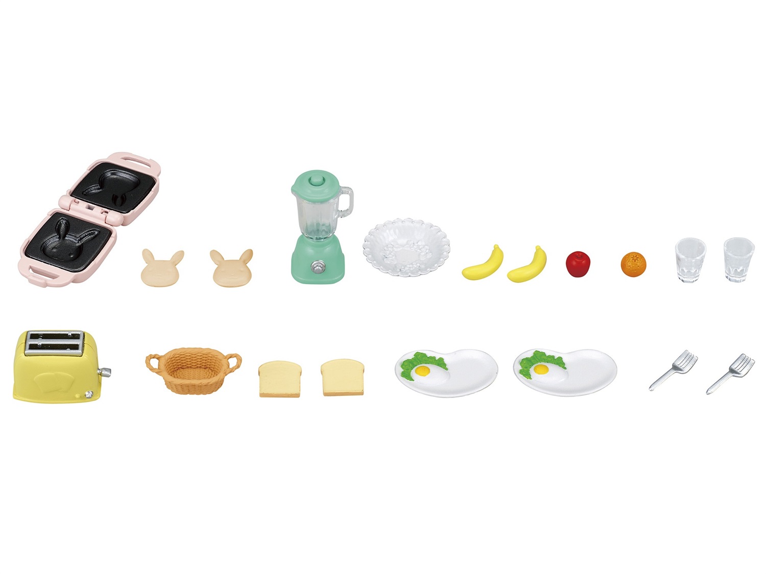 Sylvanian Families Set Prima Colazione con Accessori per Bambole - Macchinetta per Tost, Waffle, Mixer e Vasellame