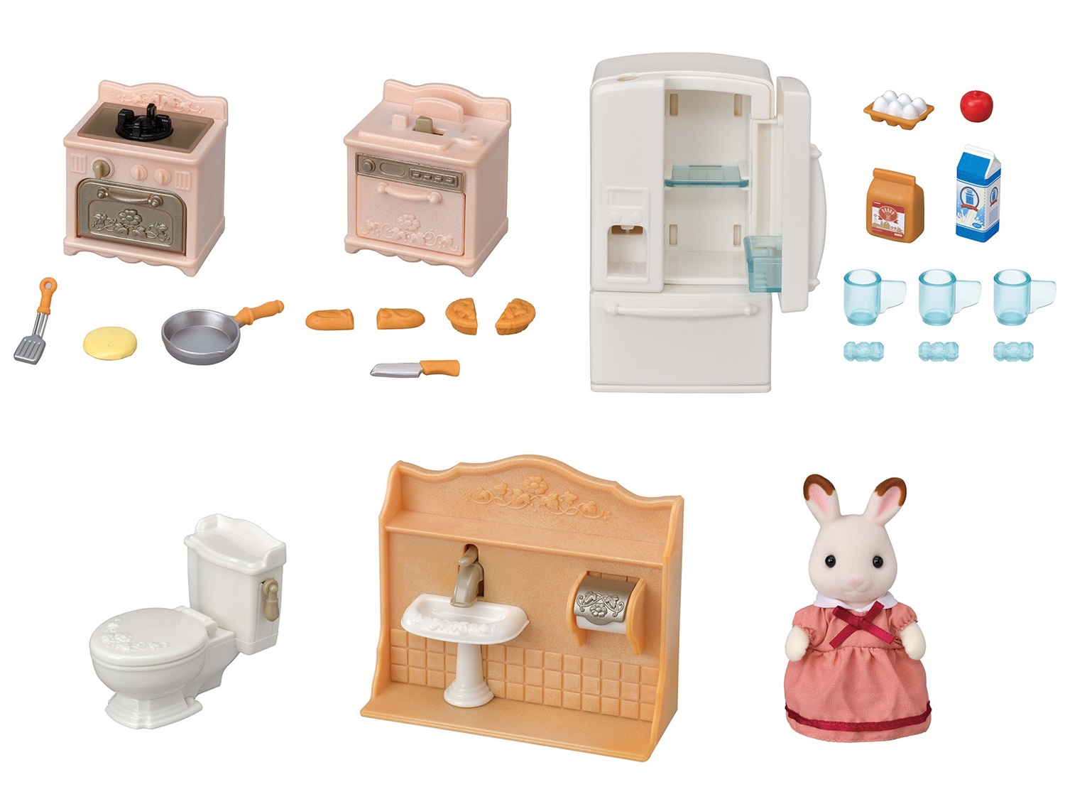 Sylvanian Families 5449 Set da Gioco con Mobili Snodabili e Figura del Cioccolato Coniglio Padre