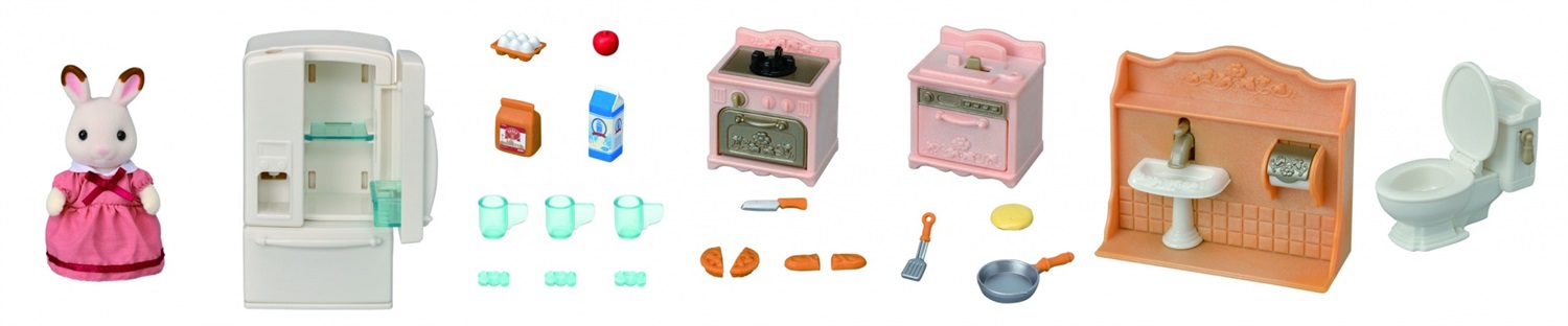 Sylvanian Families 5449 Set da Gioco con Mobili Snodabili e Figura del Cioccolato Coniglio Padre