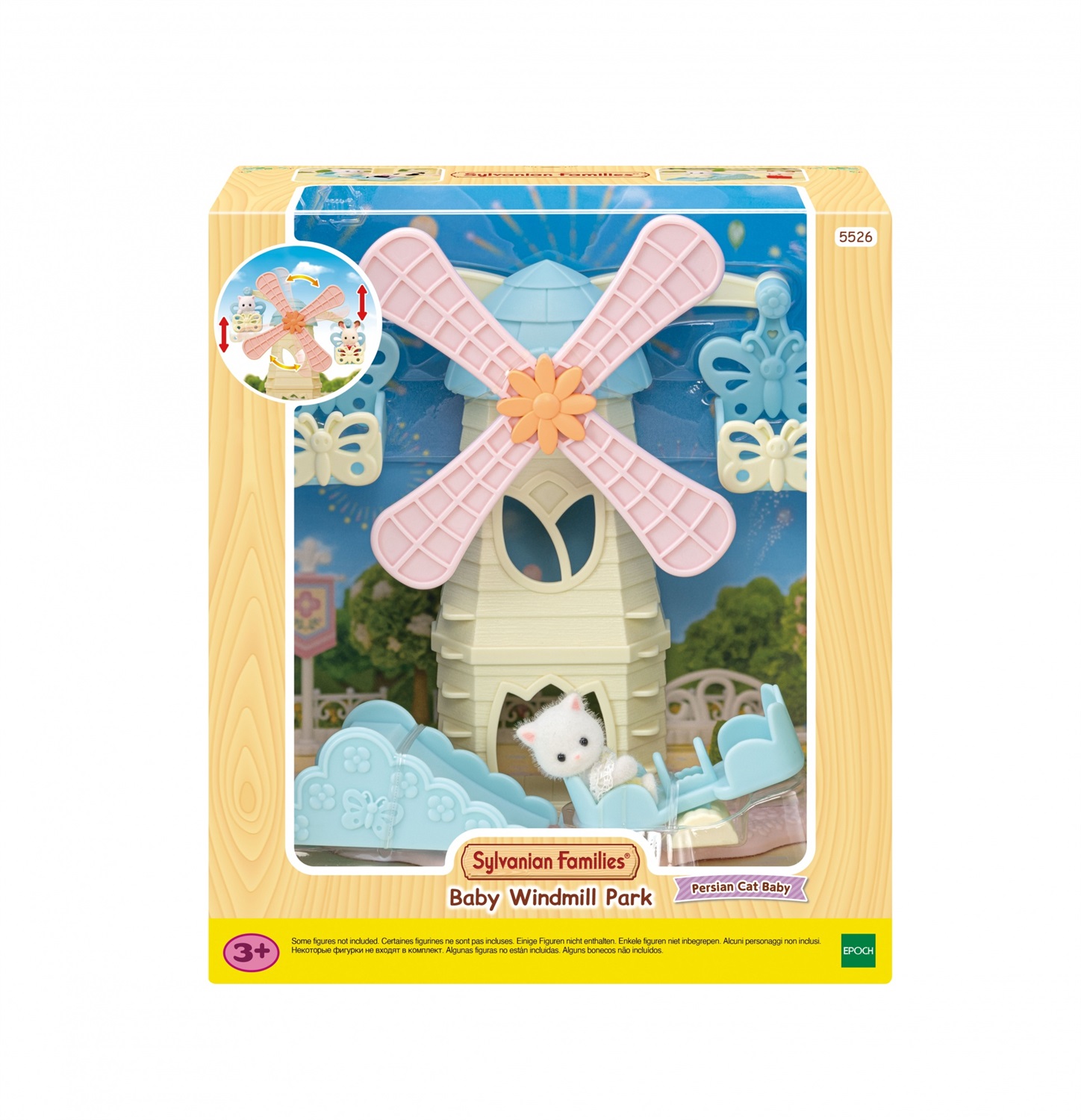 Sylvanian Families 5526 Parco Mulino a Vento per Bebè con Gondola, Scivolo e Altalena