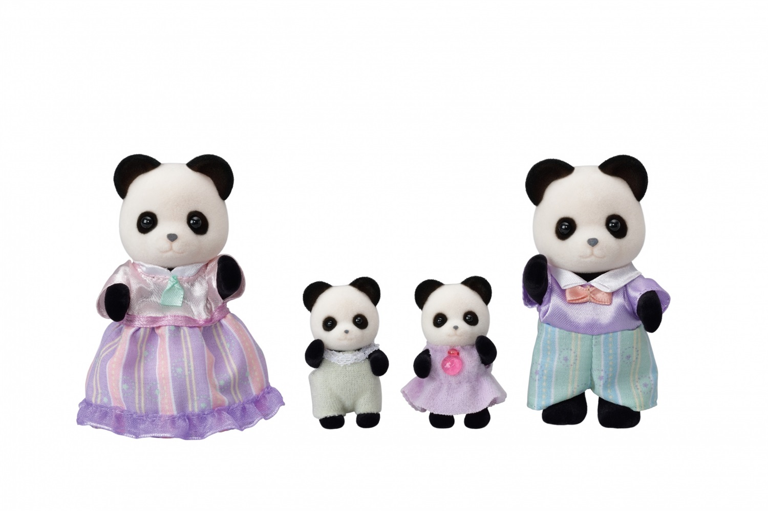 Sylvanian Families 5529 Pookie Panda Family - Famiglia di Bambole con Figure Mobili e Morbide