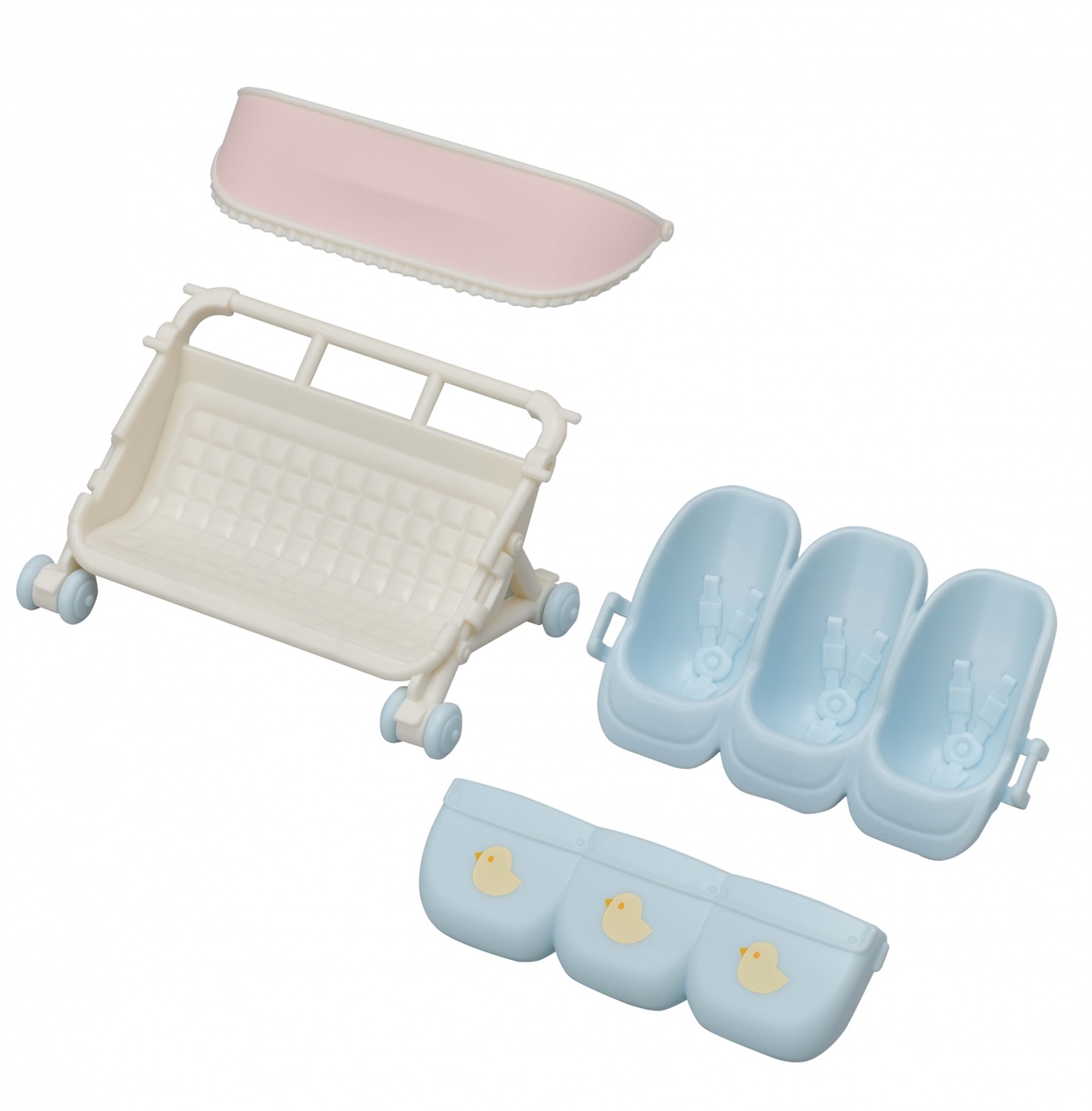 Sylvanian Families 5533 Passeggino per Trigemini - Include Seggiolini Removibili e Compatibile con Furgoncino