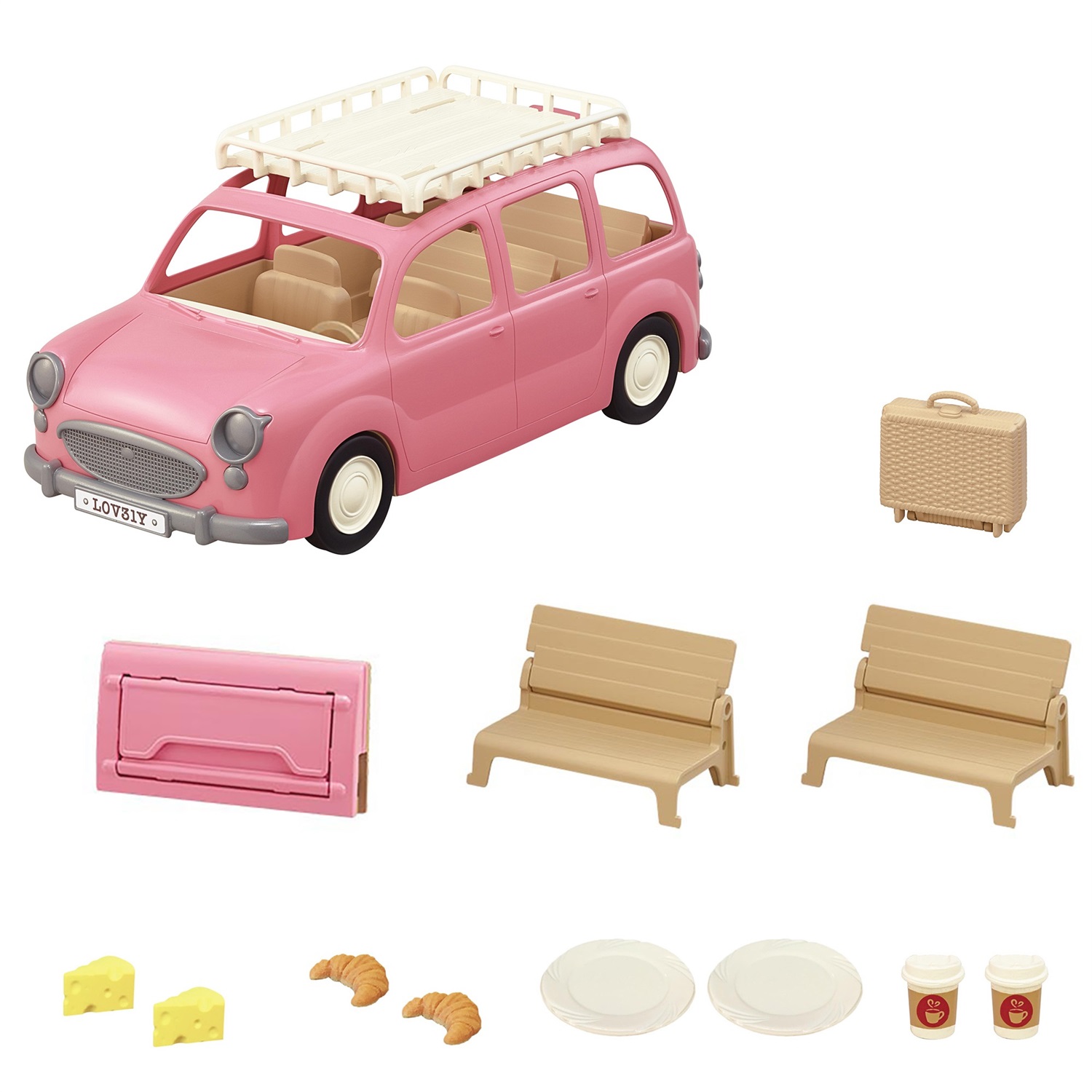 Sylvanian Families 5535 Furgoncino Pic Nic con Set da Pic-nic per Fino a 8 Figure