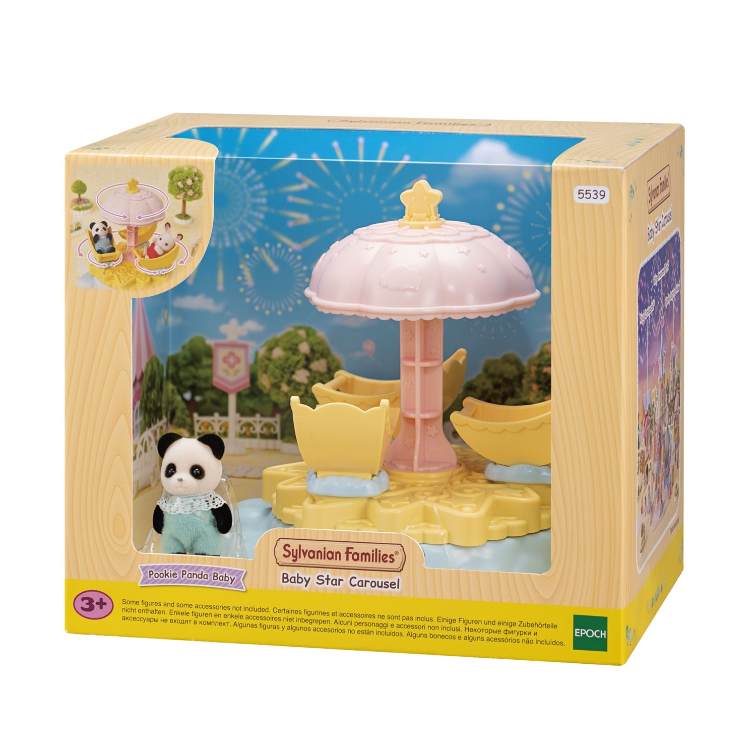 Sylvanian Families 5539 Giostra Star per Bebè - Include Bebè Panda e 3 Seggiolini Staccabili