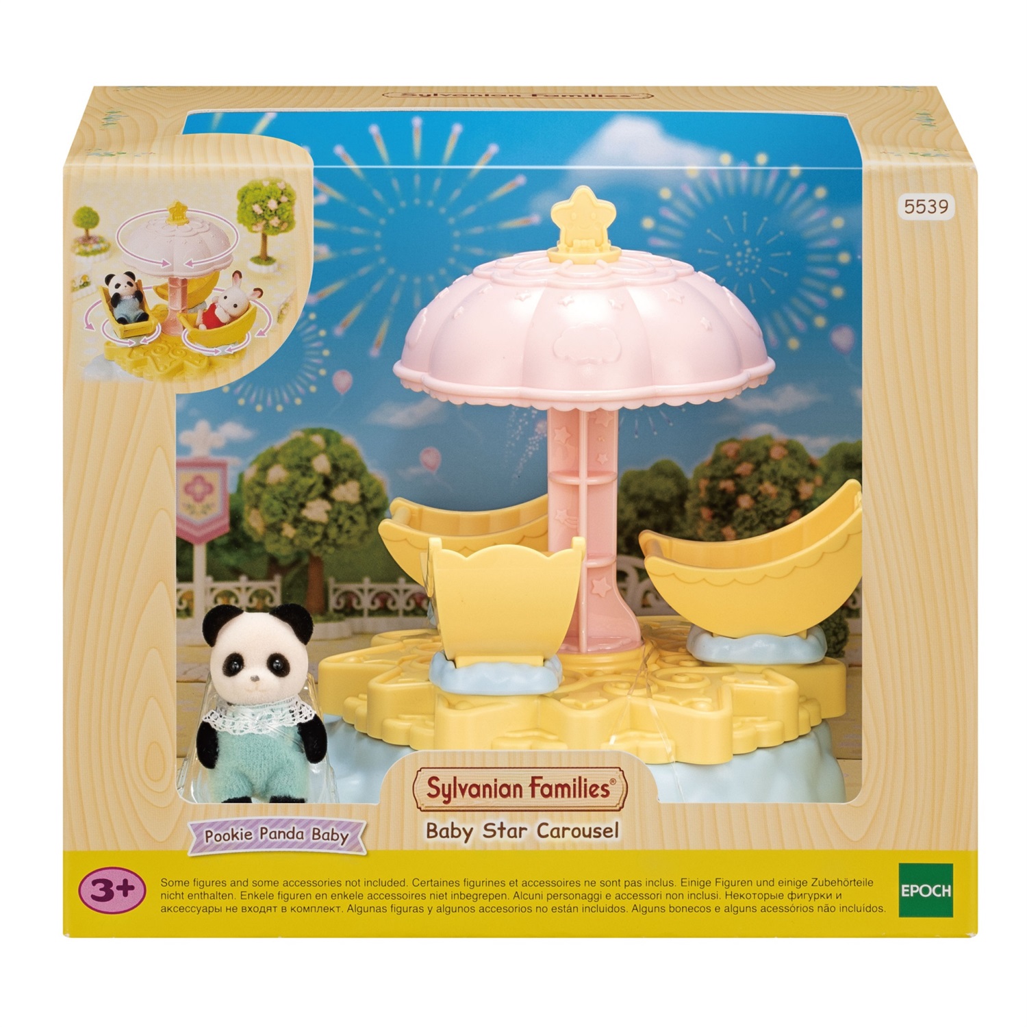 Sylvanian Families 5539 Giostra Star per Bebè - Include Bebè Panda e 3 Seggiolini Staccabili