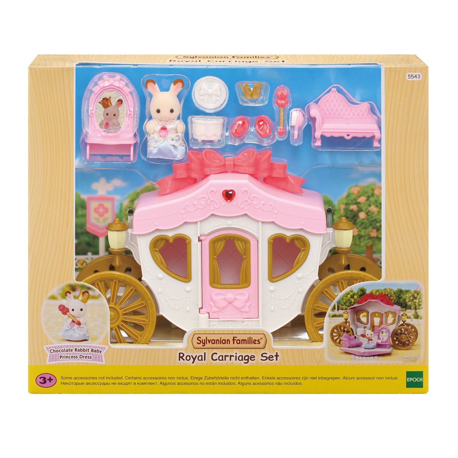 Sylvanian Families Royal Carriage Set 5543 - Set da Gioco con Carrozza Trasformabile e Bebè Coniglio Cioccolato